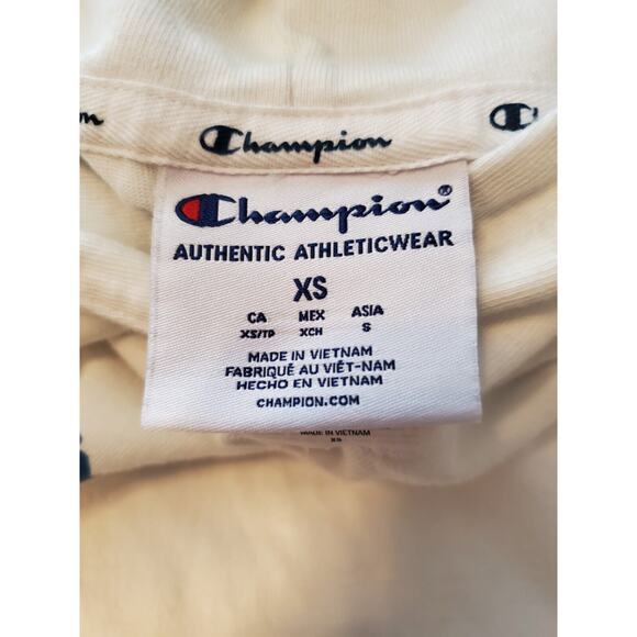 Champion lightweight Hoodie Womens Extra Small XS white Sweatshirt Hooded - Picture 5 of 9
